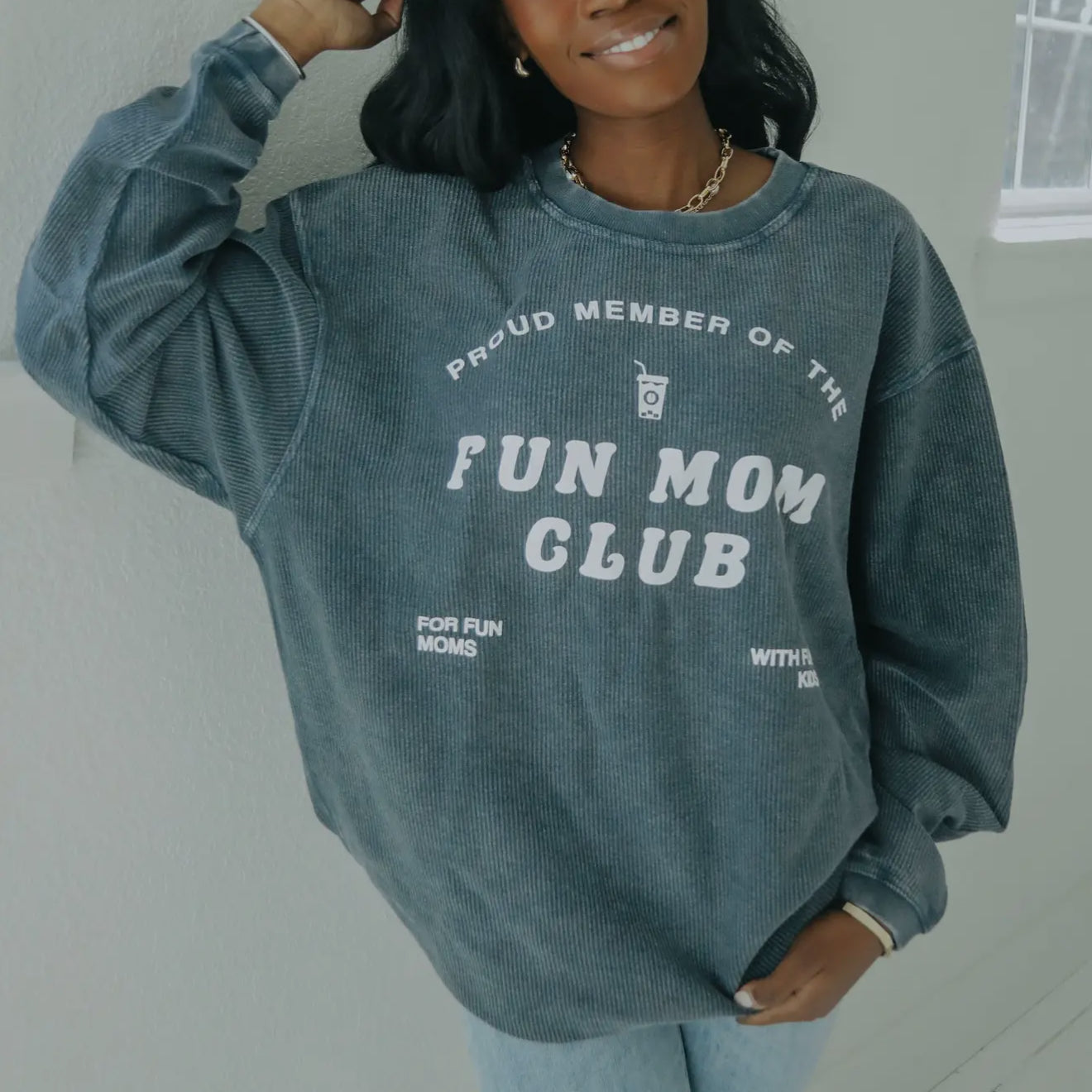 Fun Mom Club Ribbed Crew